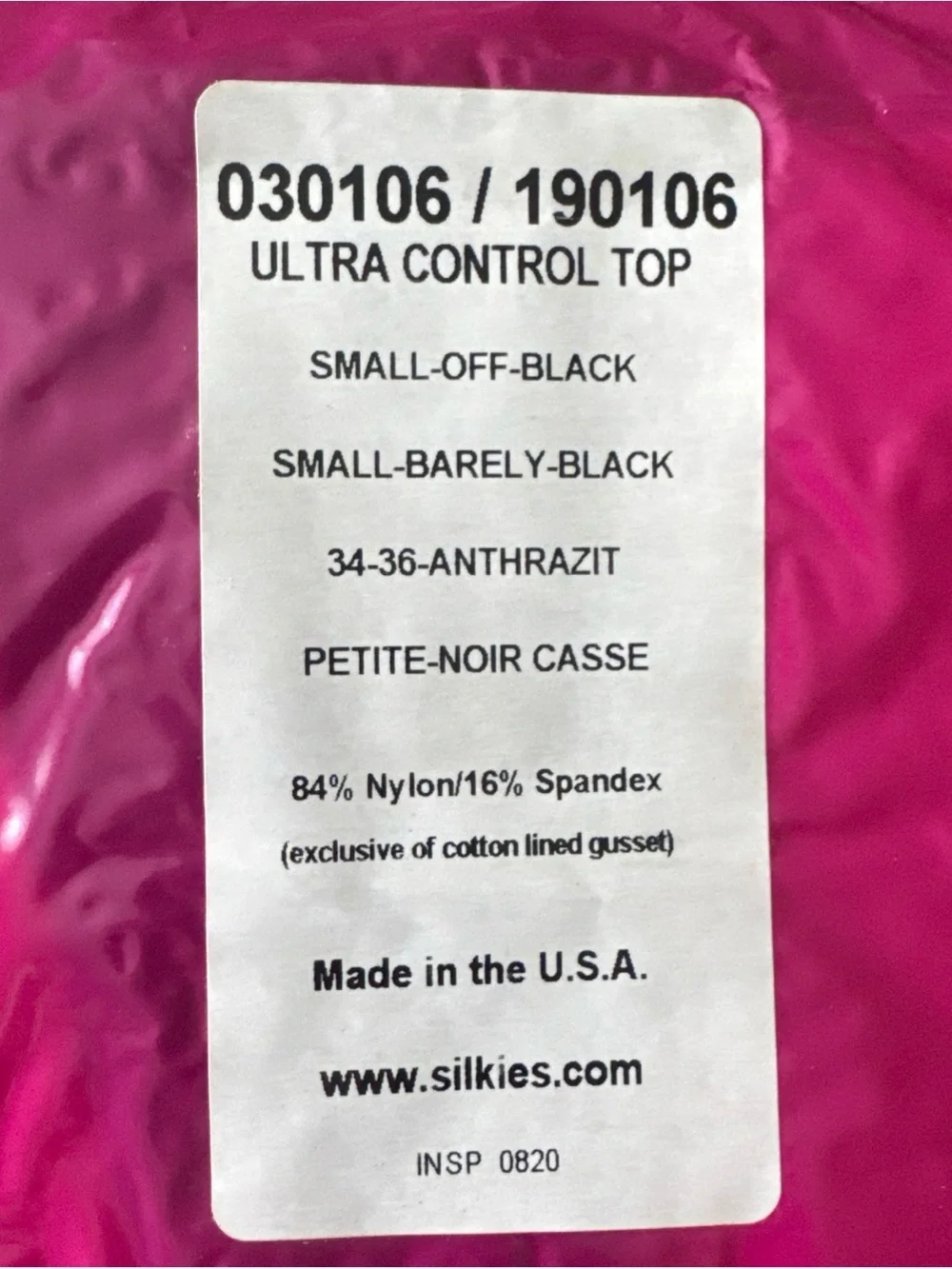 New Lot 2 Pairs Silkies Ultra Control Top Pantyhose Black Blue Small 030106/7